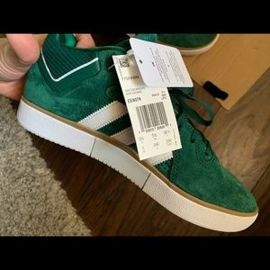 Adidas Tyshawn Shoes, green with gum sole